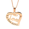 Rose Gold Love Heart Pendant, Inscribed I love you more