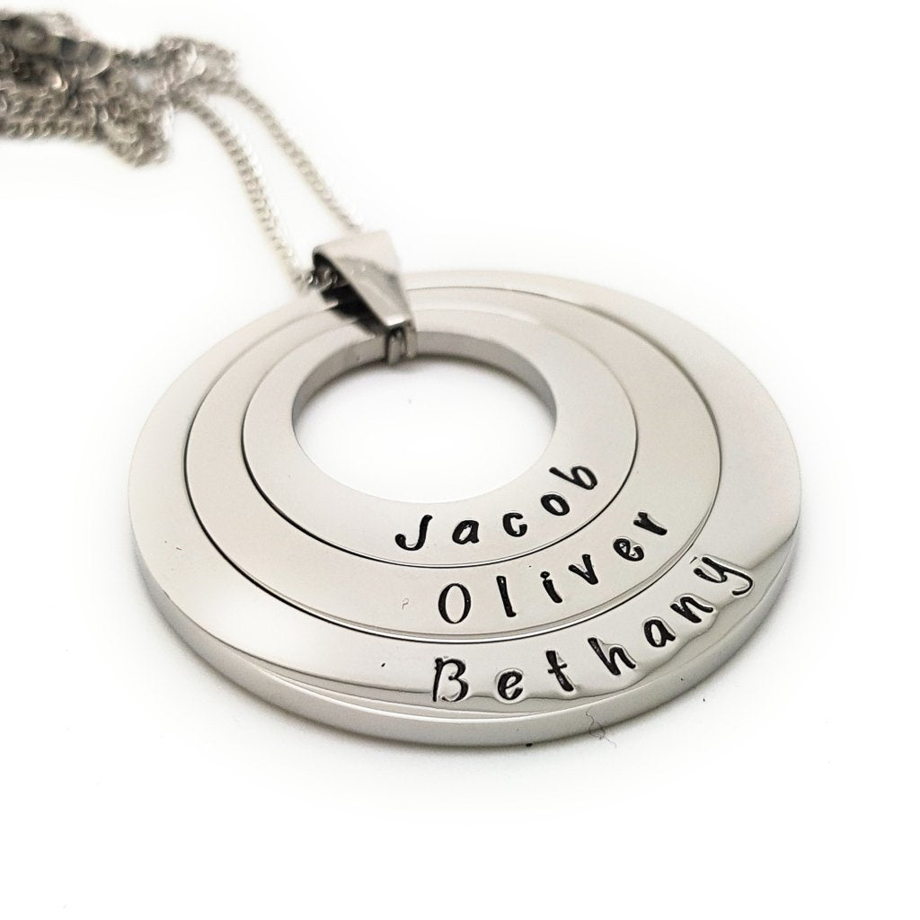3 Ring Layered Personalised Pendant