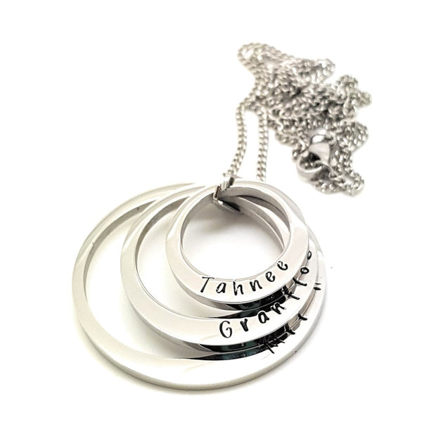 3 Ring Layered Personalised Pendant - Coorabell Crafts