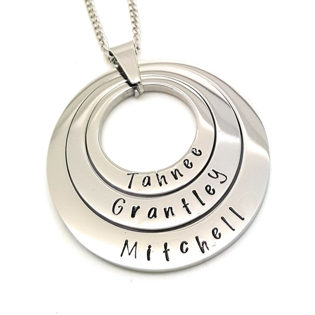 3 Ring Layered Personalised Pendant