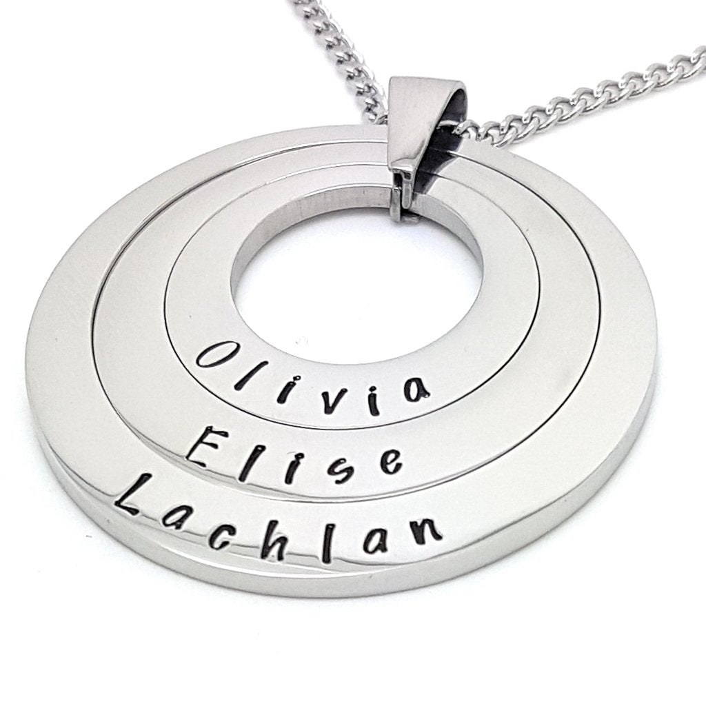 3 Ring Layered Personalised Pendant