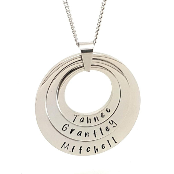 3 Ring Layered Personalised Pendant - Coorabell Crafts