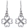 Coorabell Crafts 4 Leaf Clover Heart Earrings Sterling Silver