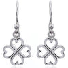 Coorabell Crafts 4 Leaf Clover Heart Earrings Sterling Silver