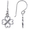Coorabell Crafts 4 Leaf Clover Heart Earrings Sterling Silver