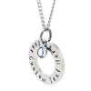 Birthstone Pendant Silver Circle