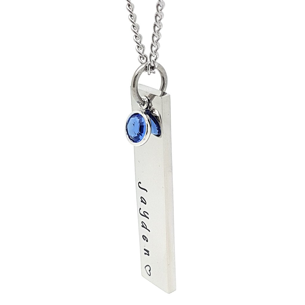 Buy Date Bar & Birthstone Necklace Online in India - Etsy