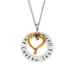 Circle Pendant with Gold Heart Charm