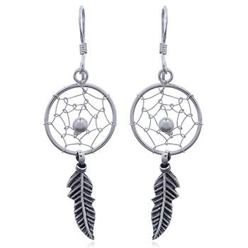 Coorabell Crafts Dainty Dream Catcher Earrings Sterling Silver