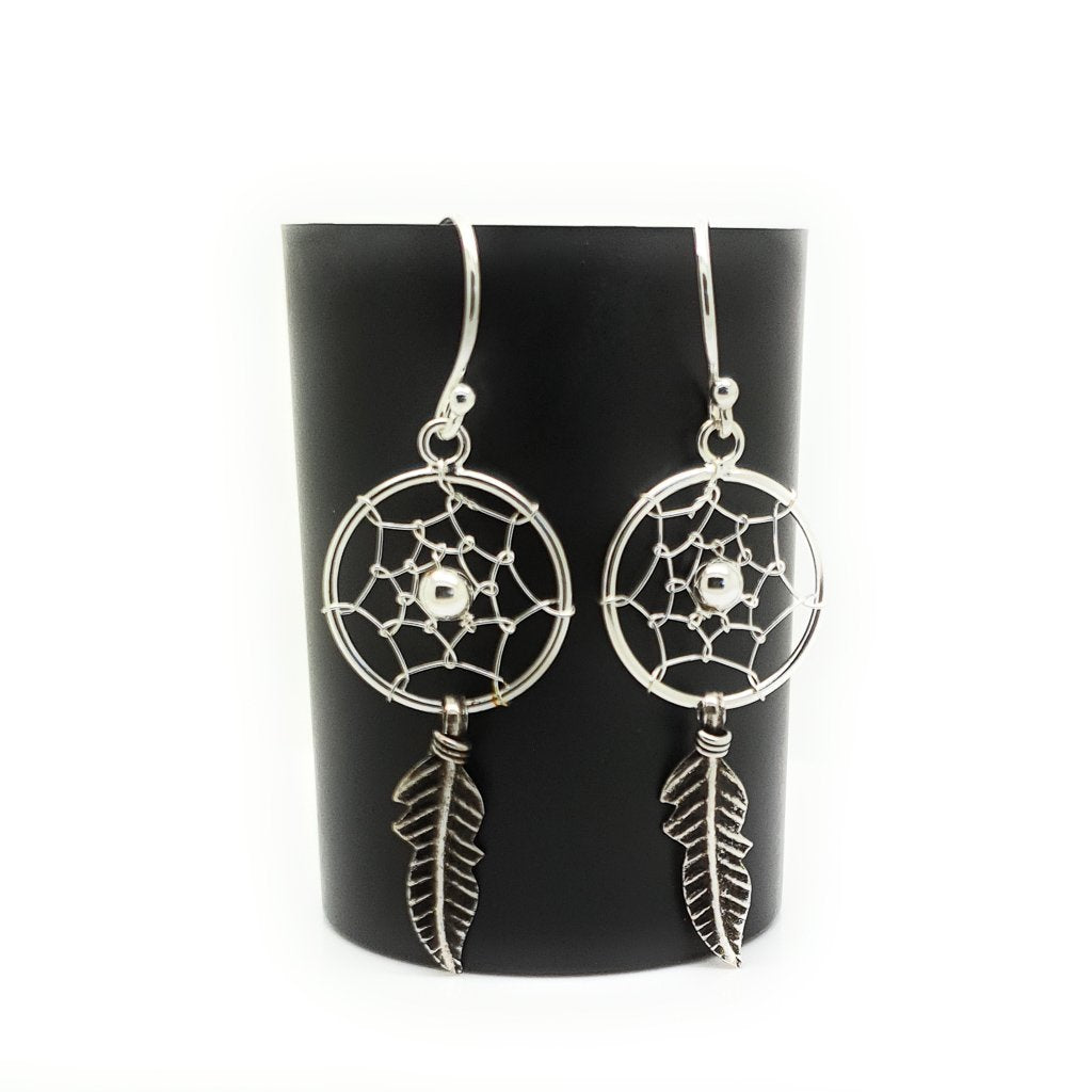 Coorabell Crafts Dainty Dream Catcher Earrings Sterling Silver