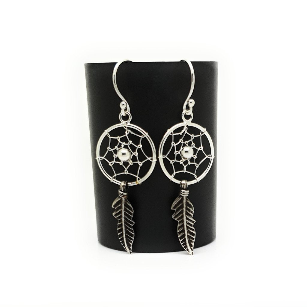 Coorabell Crafts Dainty Dream Catcher Earrings Sterling Silver