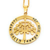 Family names gold tree pendant