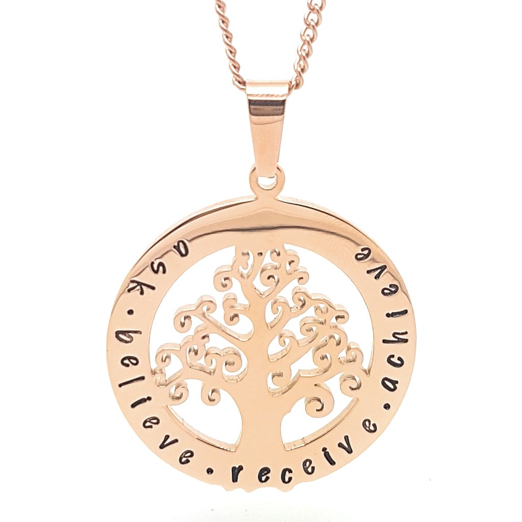 Family Names Rose Gold Tree Necklace