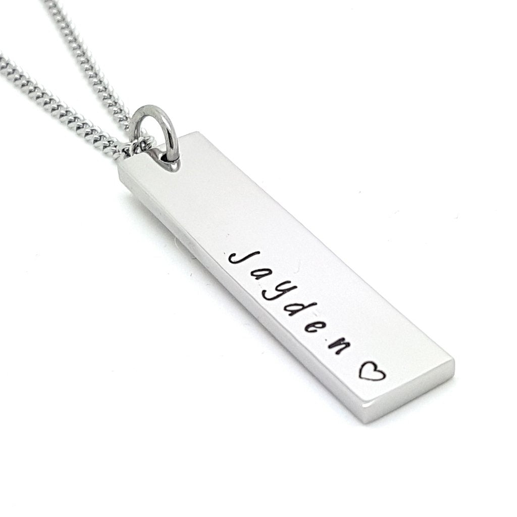 Family Names Vertical Bar Necklace