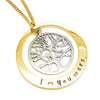 Gold oval personalised pendant with Silver Tree of Life charm