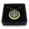 Gold oval personalised pendant with Silver Tree of Life charm