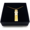 Gold Rectangle Bar Necklace Love Heart Infinity Charm