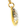 Gold Tear Drop Pendant with Filigree Silver Charm