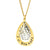 Gold Tear Drop Pendant with Filigree Silver Charm