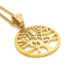 Gold Tree of Life Pendant Charm and Necklace