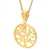 Gold Tree of Life Pendant Charm and Necklace