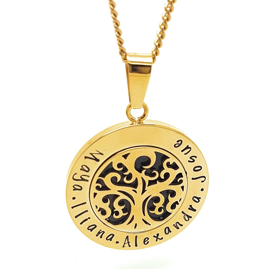 Gold Tree Personalised Pendant