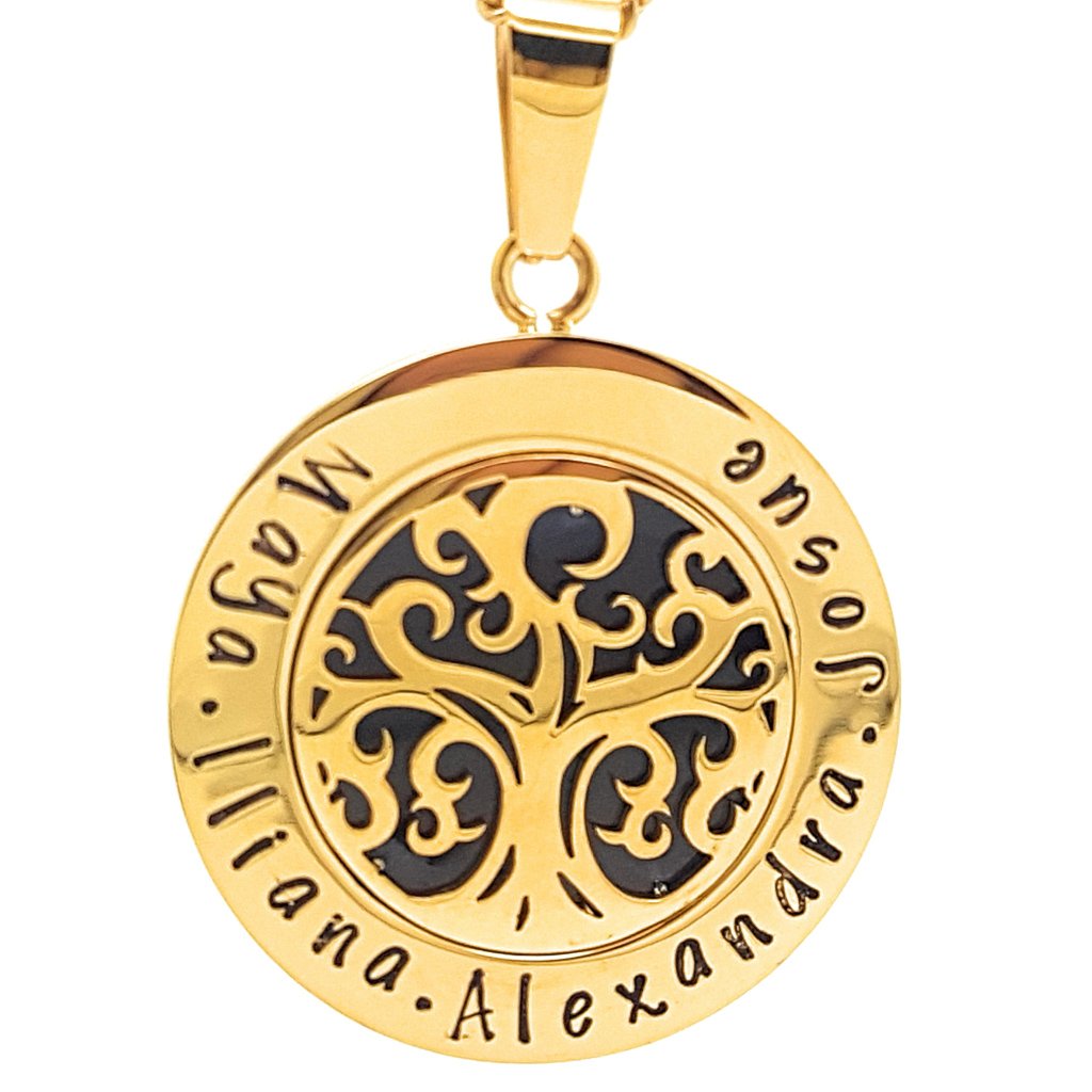 Gold Tree Personalised Pendant