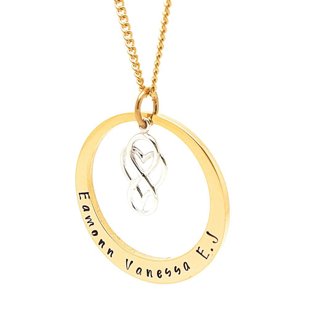 Infinity Love Heart Charm Necklace