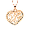 Inscribed Love Heart Filigree Necklace