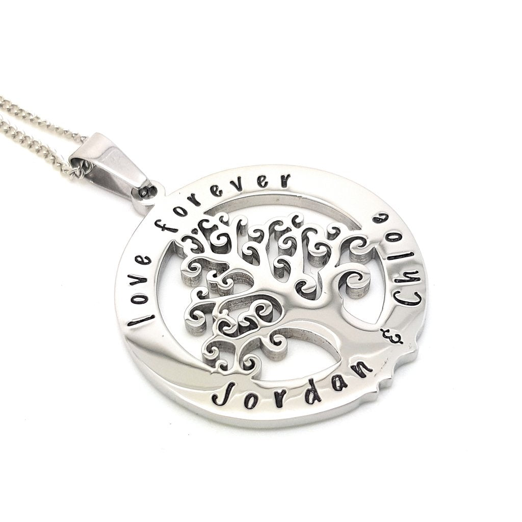 Large Personalised Tree Pendant