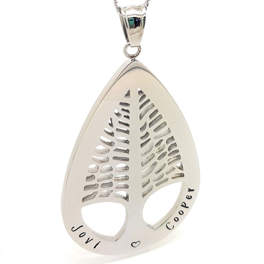Large Personalised Tree Pendant