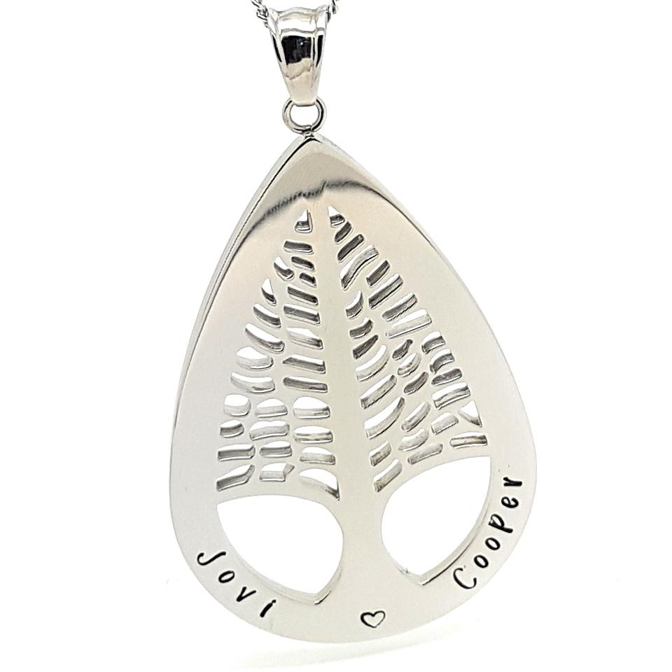 Large Personalised Tree Pendant