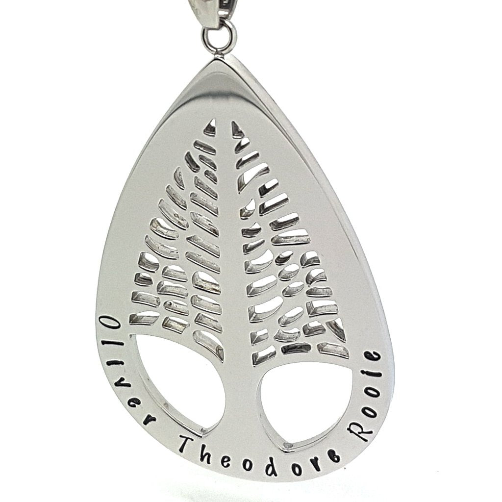 Large Personalised Tree Pendant
