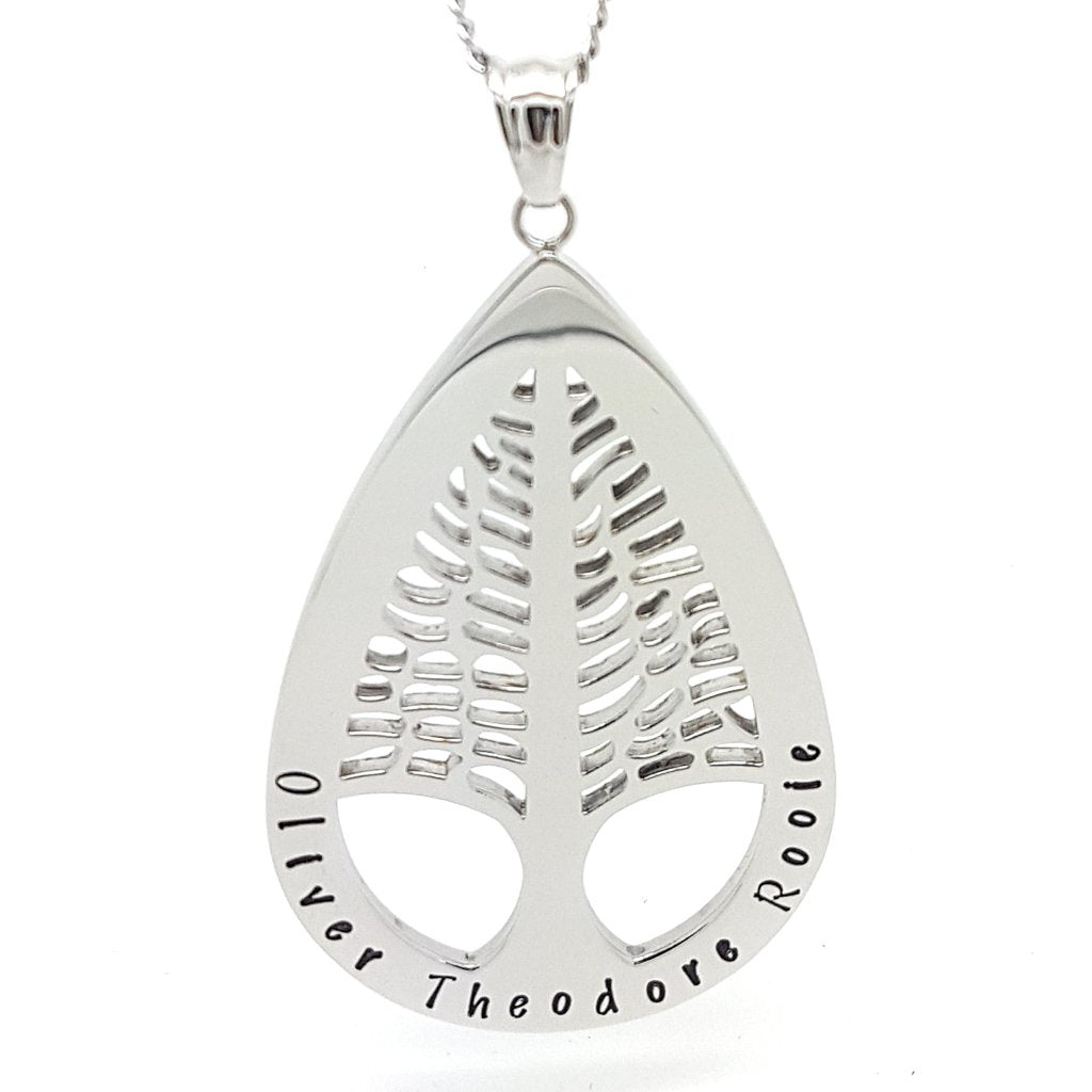 Large Personalised Tree Pendant