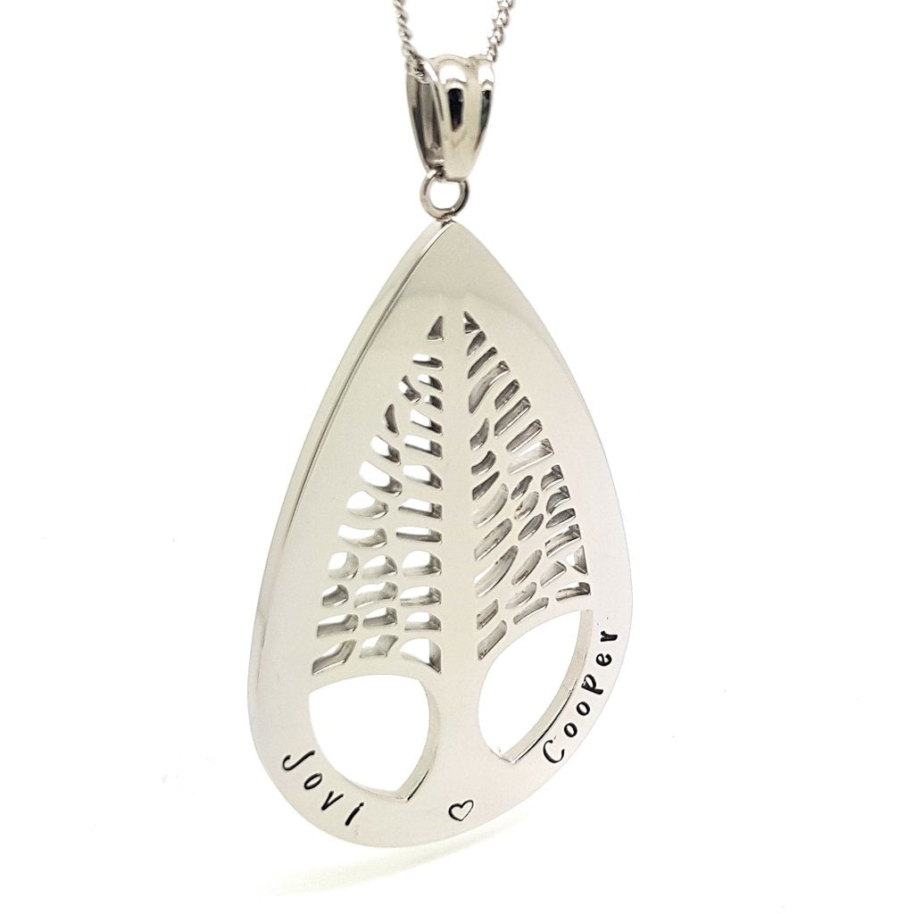 Large Personalised Tree Pendant