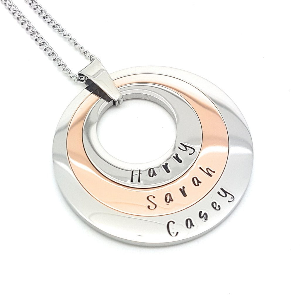 Family Circle Link Chain Name Necklace - Temu