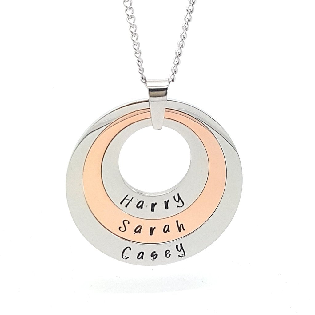 Buy Silver Style Personalized Customized Sterling-Silver Family Circle  Engraved Name Message Necklace for Women at Amazon.in
