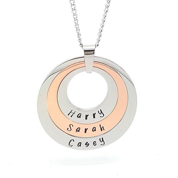 Big Family Circle Milanese Chain Name Necklace for Her - Talisa