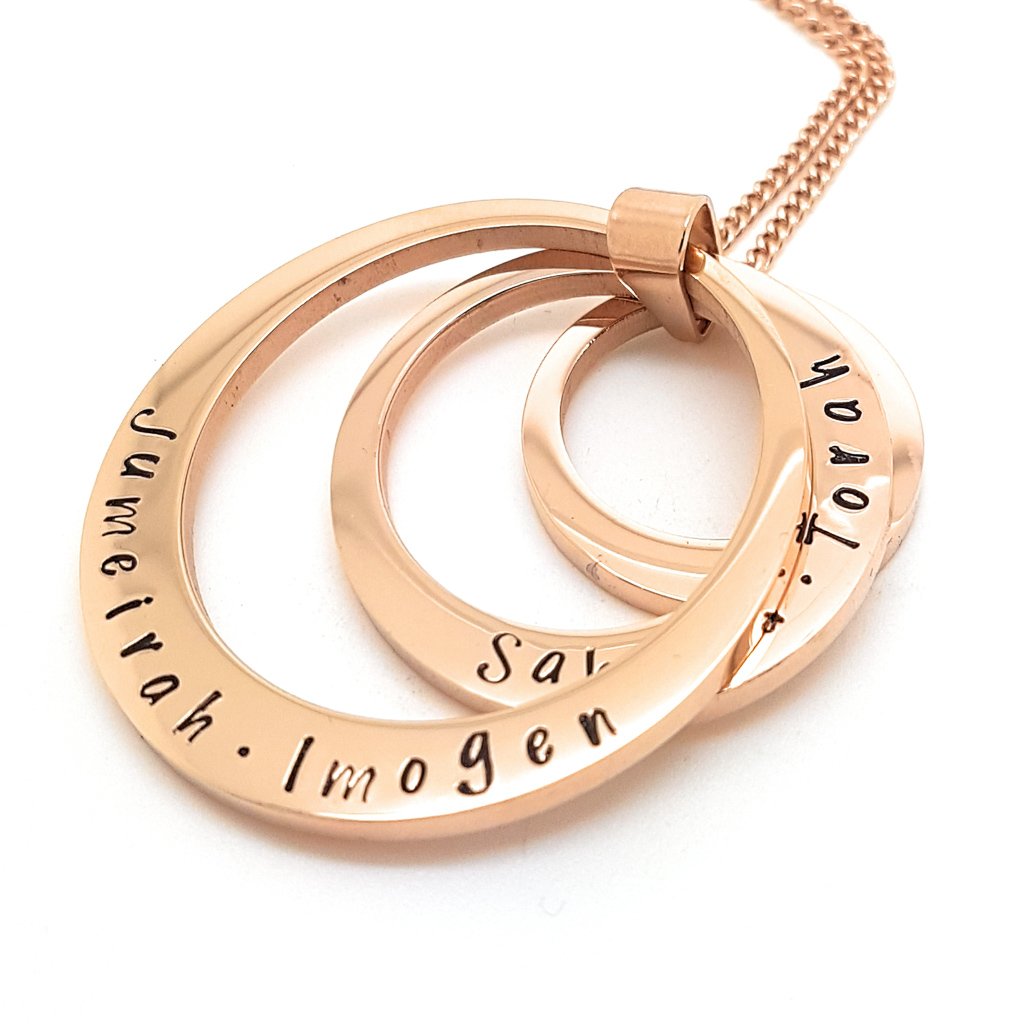 Layered Custom Names Family Oval Pendant