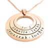 Layered Hand Stamped Family Names Pendant
