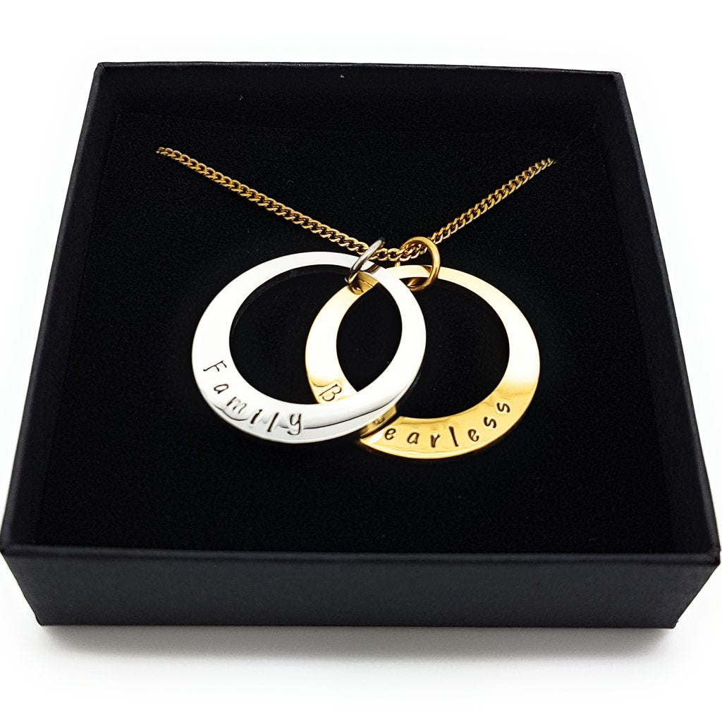 Layered Personalised Two toned Pendants