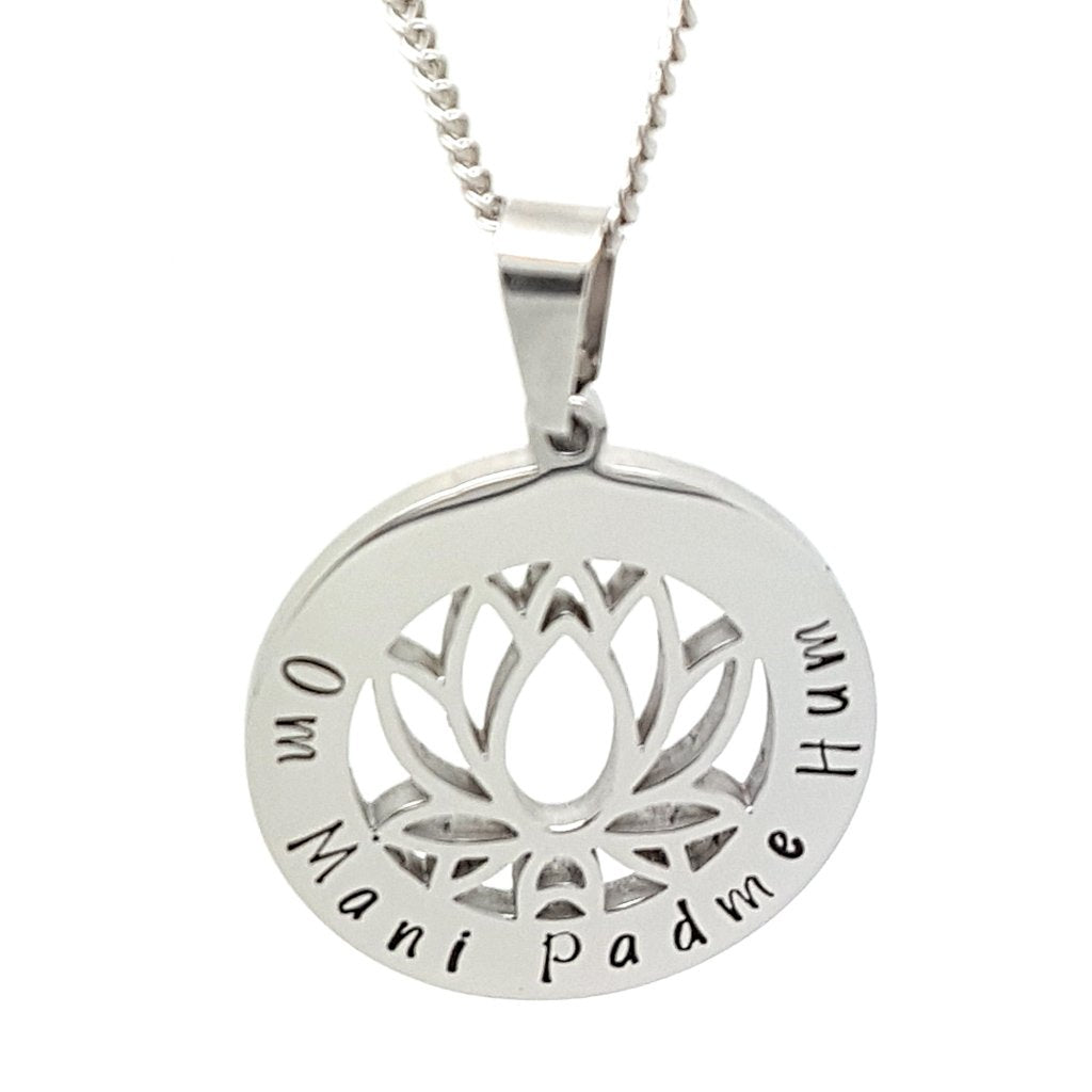 Lotus &quot;Om Mani Padme Hum&quot; Pendant