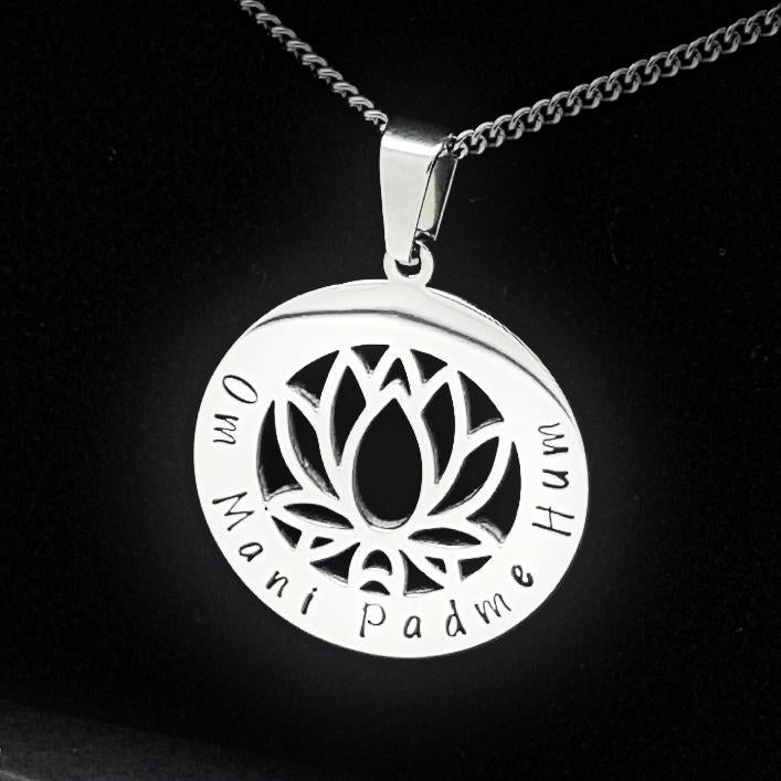 Lotus &quot;Om Mani Padme Hum&quot; Pendant