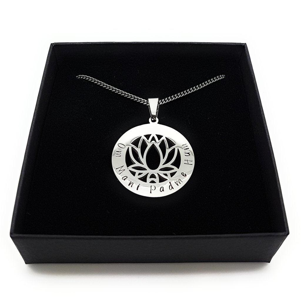 Lotus &quot;Om Mani Padme Hum&quot; Pendant