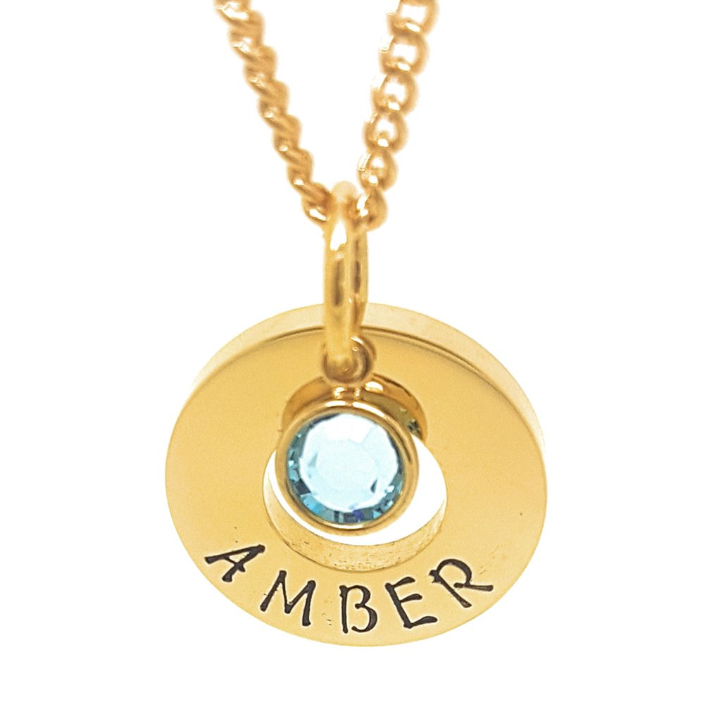 Baby Feet Birthstone Necklace - Gifts For New Moms