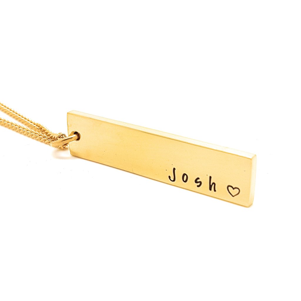 Minimalist Gold Vertical Bar Necklace