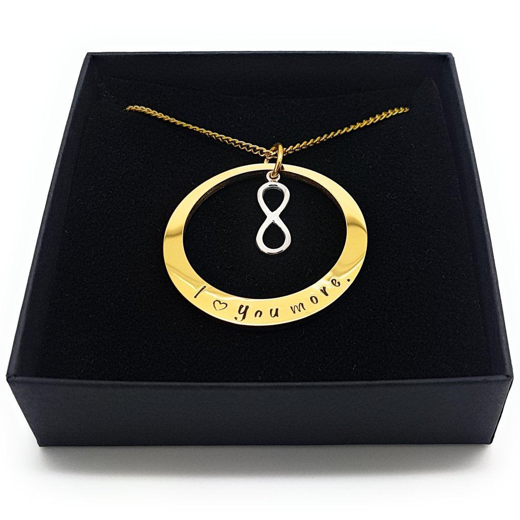 Oval Gold Pendant with Infinity Charm