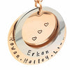 Personalised Pendant Two ring Necklace