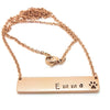 Personalised Pet Loss Pendant Horizontal Bar Paw