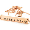 Personalised Pet Loss Pendant Horizontal Bar Paw